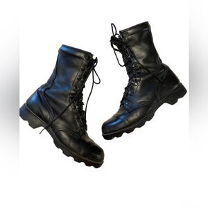 VTG 70s 80s RO SEARCH US MYSTERY LEATHER COMBAT MILITARY BOOTS SIZE 9.5 R 3